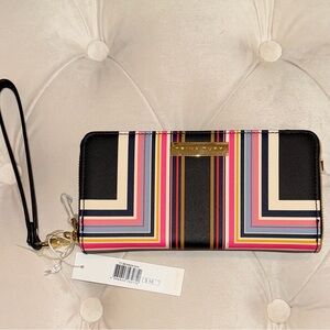 Trina Turk Multicolor Striped Wristlet Wallet NWT